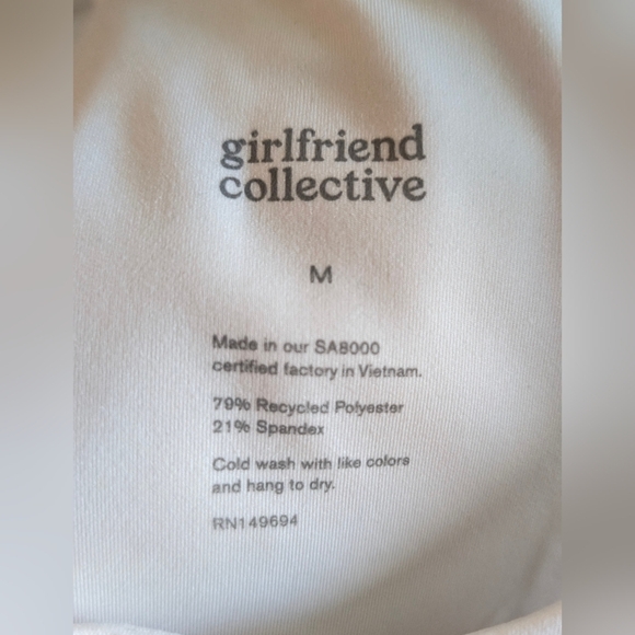 NWT Girlfriend Collective Paloma Racerback Bra - Ivory Sz M - Picture 7 of 8